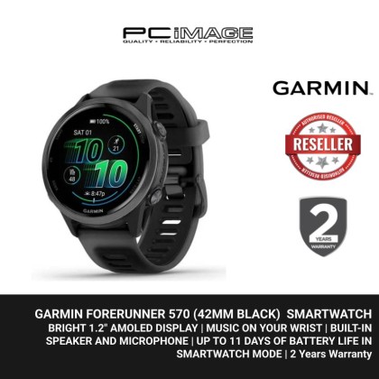 GARMIN FORERUNNER 570 (42MM BLACK) AMOLED | GPS | 2YW