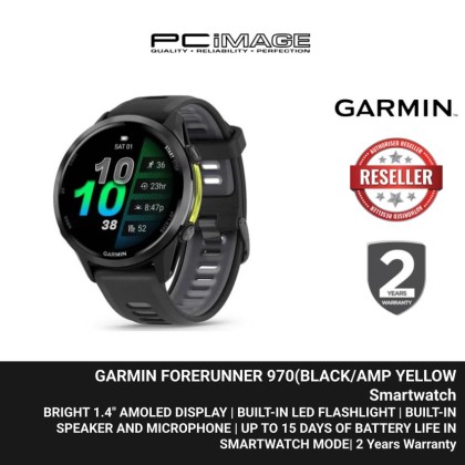 GARMIN FORERUNNER 970 (BLACK/AMP YELLOW) AMOLED | GPS 2YW
