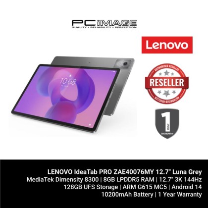 LENOVO IdeaTab PRO ZAE40076MY 12.7" Luna Grey (MD 8300, 8GB LPDDR5X, 128GB SSD, Integrated ARM, 12.7" 3K Touch, 1YW, Android 14)