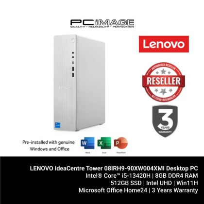 LENOVO IdeaCentre Tower 08IRH9-90XW004XMI Desktop PC Cloud Grey (i5-13420H, 8GB DDR5, 512GB SSD, IntelUHD, Win11H, OfficeHome24, 3YW)