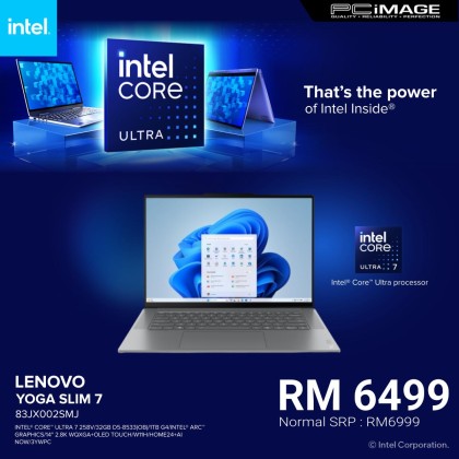 LENOVO Yoga Slim 7I 14ILL10-83JX002SMJ Aura Edition 14" Laptop Luna Grey (U7-258V, 32GB DDR5, 1TB SSD, Intel ARC, 14" 2.8K WQXGA+, Win11H, OfficeHome24+AI Now, 3YW)