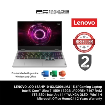 LENOVO LOQ 15AHP10-83JG006LMJ 15.6" Gaming Laptop Luna Grey (R7-250, 16GB DDR5, 512GB SSD, RTX5060 8GB, 15.6" FHD 144HZ, Win11H, 2YW)