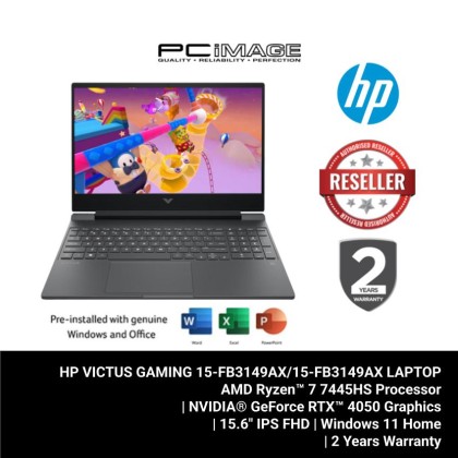 HP Victus Gaming 15-FB3148AX/9AX 15.6" Gaming Laptop (R7-7445HS, 16GB DDR5, 512GB SSD, GeForce RTX4050 6GB, 15.6" FHD 144HZ, Win11H, OfficeHome24, 2YW)