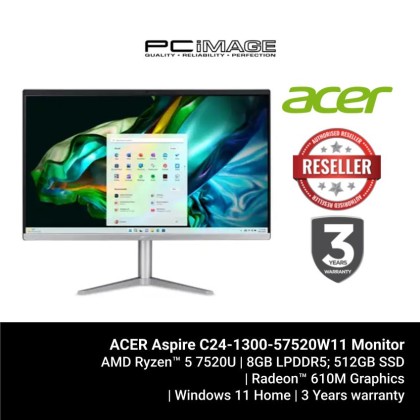ACER Aspire C24-1300-57520W11 (R5-7520U, 8GB DDR5, 512GB SSD, Radeon, 23.8" NT, Win11H, OfficeHome24, 3YW) ACER Aspire C24-1300-57520W11 (R5-7520U, 8GB DDR5, 512GB SSD, Radeon, 23.8" NT, Win11H, OfficeHome24, 3YW)