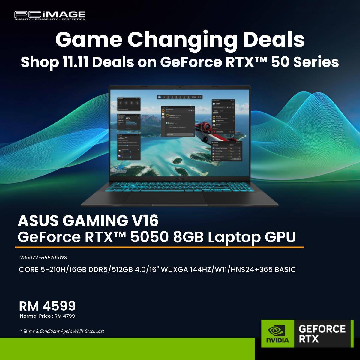 ASUS V16 (V3607V-HRP206WS) C5-210H, 16GB DDR5, 512GB SSD, RTX5050