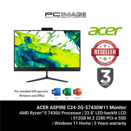 ACER ASPIRE C24-2G-57430W11/R5-7430U/16GB D4-3200/512GB G4/RADEON/23.8" NT/W11H/HOME24/3YW (WL KB+M)