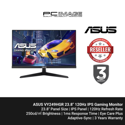 ASUS VY249HGR Eye Care Gaming Monitor  23.8"/1920X1080/1MS/120HZ/HDMI/VGA/IPS/3YW