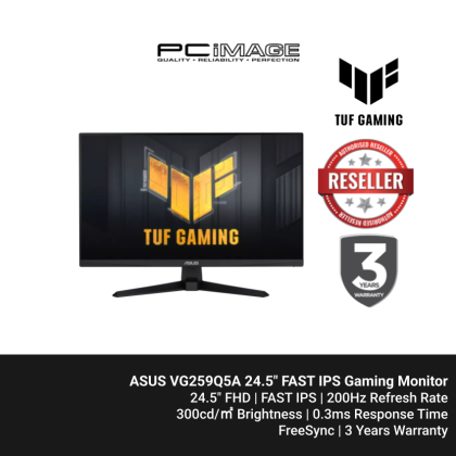 ASUS TUF GAMING MONITOR VG259Q5A 24.5'' FHD/1920x1080/FAST IPS/0.3MS/200HZ/HDMI/DP
