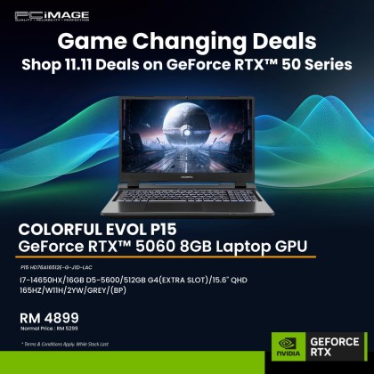 COLORFUL EVOL P15 I7-14650HX/16GB D5-5600/512GB G4(EXTRA SLOT)/RTX5060 8GB/15.6" QHD 165HZ/W11H/2YW Gaming Laptop COLORFUL EVOL P15 I7-14650HX/16GB D5-5600/512GB G4(EXTRA SLOT)/RTX5060 8GB/15.6" QHD 165HZ/W11H/2YW Gaming Laptop