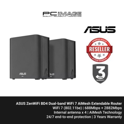 ASUS ZenWiFi BD4 Dual-band WiFi 7 AiMesh Extendable Router (2PACK/3PACK)