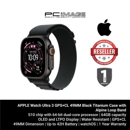 [ PRE-ORDER] APPLE Watch Ultra 3 GPS+CL 49MM Black Titanium Case with Alpine Loop Band