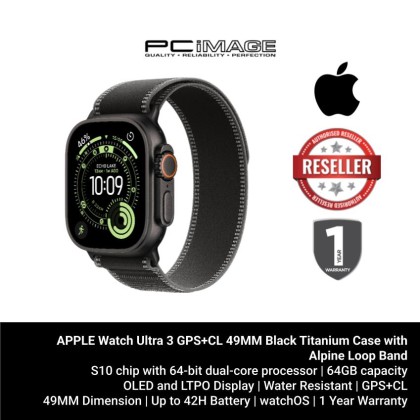 [ PRE-ORDER] APPLE Watch Ultra 3 GPS+CL 49MM Black Titanium Case with Trail Loop Band