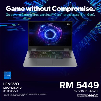 LENOVO LOQ 17IRX10 83JH008VMJ I7-14700HX/16GB D5-5600/512GB G4(EXTRA G4)/RTX5060 8GB/17.3" FHD 165HZ/W11H/2YWPC/24 ZONE RGB BACKLIT/LUNA GREY GAMING LAPTOP