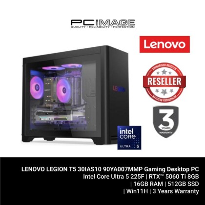 LENOVO LEGION T5 30IAS10 90YA007MMP/CORE ULTRA 5 225F/2*16GB D5-5600/1TB G4/RTX5060TI 8GB/WIFI 7/W11H/3YWUS/ECLIPSE BLACK GAMING DESKTOP PC