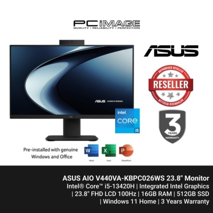 Asus AIO V440VA-KBPC026WS 23.8" FHD All-In-One Desktop PC Black (i5-13420H, 16GB, 512GB SSD, Intel, W11, HS+M365) [ TNG RM80 ]