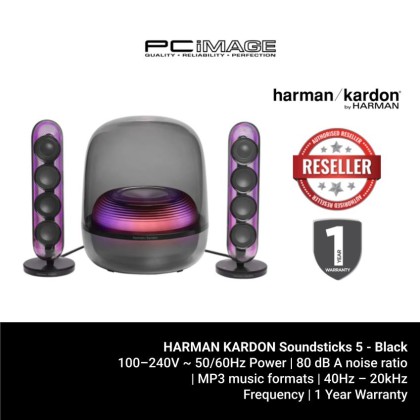 HARMAN KARDON SOUNDSTICKS 5 (BLK) | 2.1 ICONIC DESIGN | 190W RMS | HDMI ARC/BT5.4 | 1YW HARMAN KARDON SOUNDSTICKS 5 (BLK) | 2.1 ICONIC DESIGN | 190W RMS | HDMI ARC/BT5.4 | 1YW