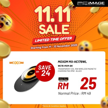 MOXOM MX-HC179WL TRANSPARENT COIL 15W WIRELESS MAGNETIC CHARGING PAD 3MW - BLACK MOXOM MX-HC179WL TRANSPARENT COIL 15W WIRELESS MAGNETIC CHARGING PAD 3MW - BLACK