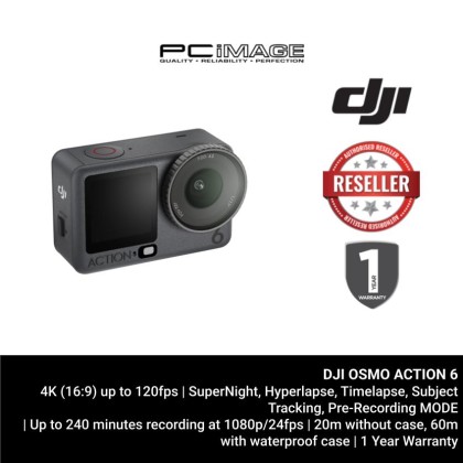 DJI OSMO ACTION 6 BLACK | 4K 120FPS | 4K HORIZONSTEADY | 1YW