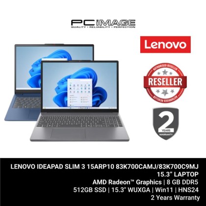 LENOVO IDEAPAD SLIM 3 15ARP10 83K700CAMJ/83K700C9MJ/R7-7735HS/8X2GB OB DDR5/512GB/15.3" WUXGA/W11H/HOME24/2YWPC