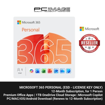 Microsoft 365 Personal includes 1 TB of Cloud Storage, Advanced Security, and Innovative Apps with Microsoft Copilot (ESD - License Key Only)