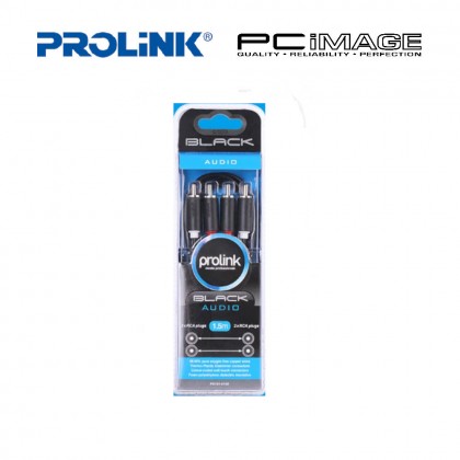 PROLINK PB101-0300 BLACK AUDIO 3.0M CABLE 2XRCA PLUGS TO 2XRCA PLUGS