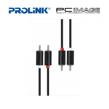 PROLINK PB101-0500 BLACK AUDIO 5.0M CABLE 2XRCA PLUGS TO 2XRCA PLUGS