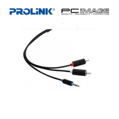 PROLINK PB103-0300 BLACK AUDIO 3.0M CABLE 3.5MM ST PLUG TO 2XRCA PLUG