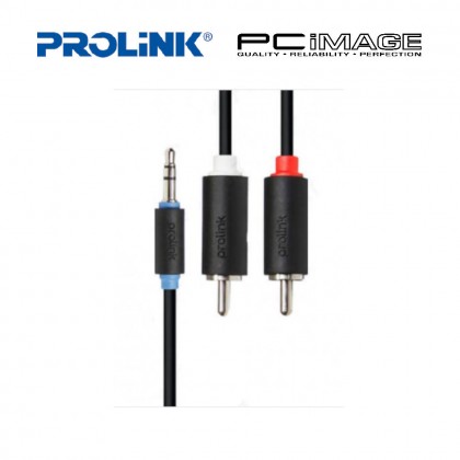 PROLINK PB103-0500 BLACK AUDIO 5.0M CABLE 3.5MM ST PLUG TO 2XRCA PLUG