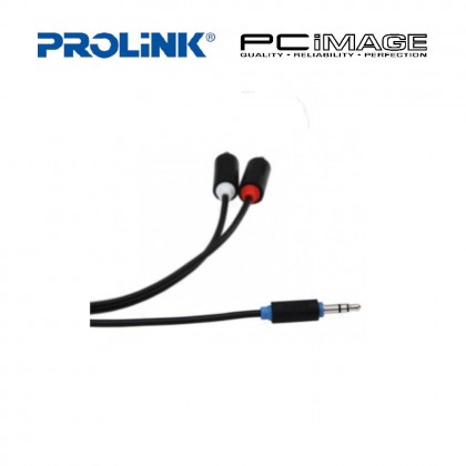 PROLINK PB103-0500 BLACK AUDIO 5.0M CABLE 3.5MM ST PLUG TO 2XRCA PLUG