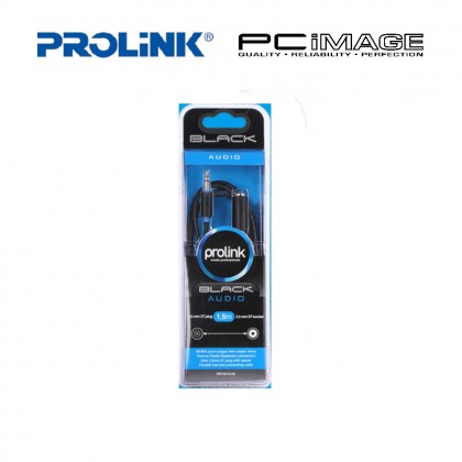 PROLINK PB106-0500 BLACK AUDIO 5.0M CABLE 3.5MM ST PLUG TO 3.5MM ST SOCKET