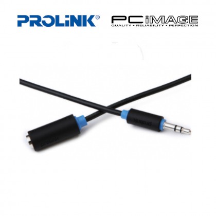 PROLINK PB106-0500 BLACK AUDIO 5.0M CABLE 3.5MM ST PLUG TO 3.5MM ST SOCKET
