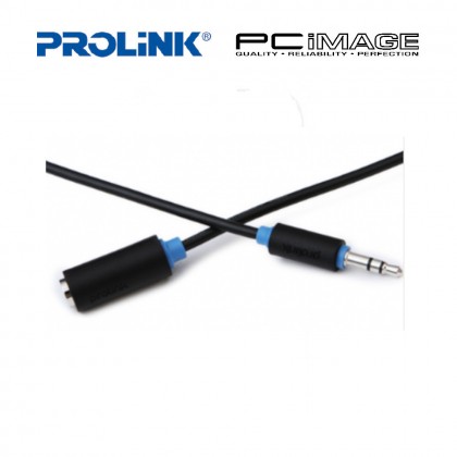 PROLINK PB106-0500 BLACK AUDIO 5.0M CABLE 3.5MM ST PLUG TO 3.5MM ST SOCKET