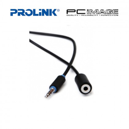 PROLINK PB106-0500 BLACK AUDIO 5.0M CABLE 3.5MM ST PLUG TO 3.5MM ST SOCKET