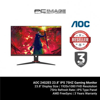 AOC 24G2E5 23.8 Full HD, IPS, 1MS, FS 75HZ, LED GAMING MONITOR FLAT (VGA-HDMI*2-DP-HDR-VESA)