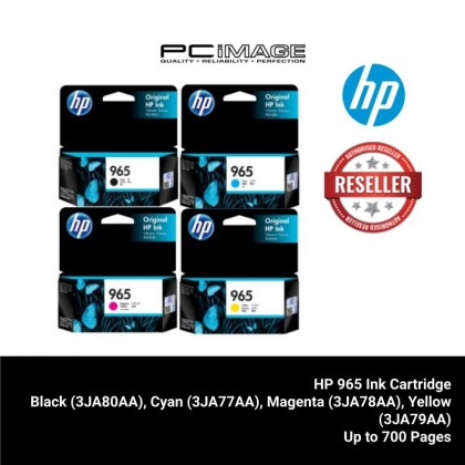 HP 965 ORIGINAL INK CARTRIDGE BLACK (3JA80AA) / CYAN (3JA77AA) / MAGENTA (3JA78AA) / YELLOW (3JA79AA)