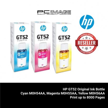 HP GT52 Original Ink Bottle ( Cyan M0H54AA , Magenta M0H55AA , Yellow M0H56AA )
