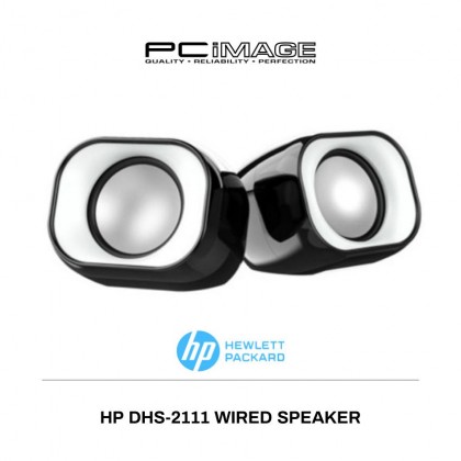 HP DHS-2111 Wired Speaker Computer Audio Desktop Speaker Wired Mini Mini Desktop Multimedia Active (Black)
