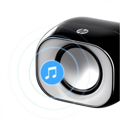 HP DHS-2111 Wired Speaker Computer Audio Desktop Speaker Wired Mini Mini Desktop Multimedia Active (Black)