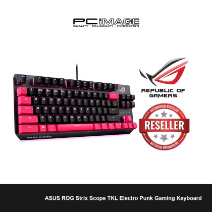 ASUS ROG Strix Scope TKL Electro Punk Gaming Keyboard - 90MP01V0-BKUA00
