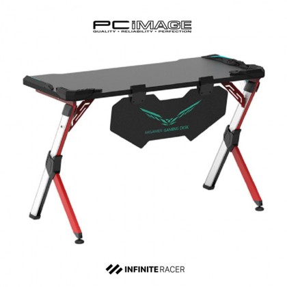 INFINITE RACER AK FM-JX Gaming Table - 1.2M Length, 1.8CM Thickness, RGB Light, Cable Organizer, USB Charging
