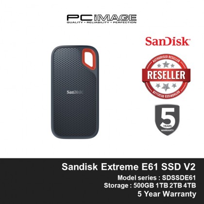 SanDisk Extreme E61 Portable SSD 500GB 1TB 2TB 1050MB/s Type-C IP55 Shock-Resistant Water-Resistant