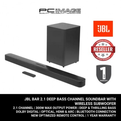 JBL Bar 2.1 Deep Bass 2.1 Channel Soundbar with Wireless Subwoofer