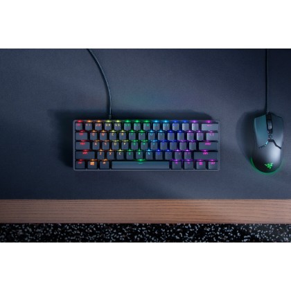 RAZER HUNTSMAN MINI 60% CLICKY OPTICAL GAMING KEYBOARD PURPLE SWITCH - RZ03-03390100-R3M1