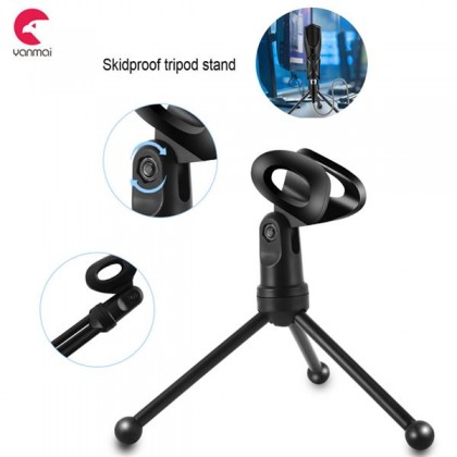 YANMAI Q3B Gaming Microphone with Foldable Tripod Stand - Black