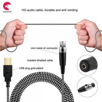 YANMAI Q3B Gaming Microphone with Foldable Tripod Stand - Black