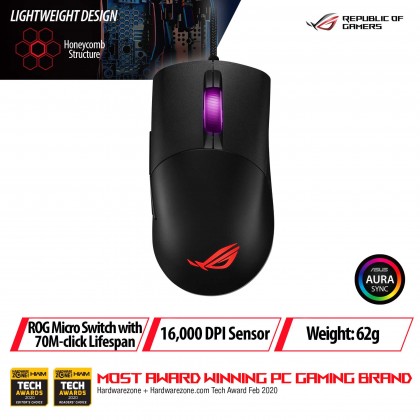 ASUS ROG P509 KERIS LIGHTWEIGHT FPS ROG 16000 DPI SENSOR GAMING MOUSE