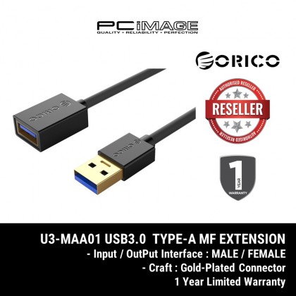 ORICO USB3.0 Type-A Male to Female Extension Cable (U3-MAA01) ORICO USB3.0 Type-A Male to Female Extension Cable (U3-MAA01)