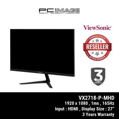 VIEWSONIC VX2718 FLAT 27" 1920X1080 1MS 165HZ HDMI/DP/VA SPK 3YEAR WARRANTY VIEWSONIC VX2718 FLAT 27" 1920X1080 1MS 165HZ HDMI/DP/VA SPK 3YEAR WARRANTY