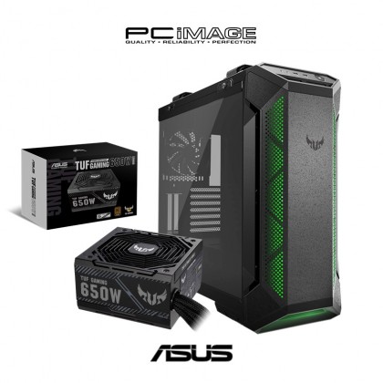 ASUS TUF GAMING GT501 WITH HANDLE ATX CASING GREY/ (BUNDLE PSU TUF 750B/ 650B/ 550B 80+ BRONZE)