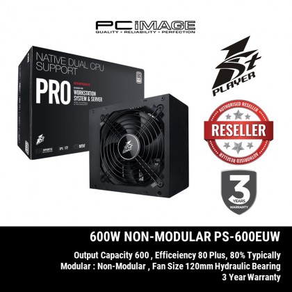 1STPLAYER PRO 600W 80PLUS WHITE POWER SUPPLY - PS-600EUW